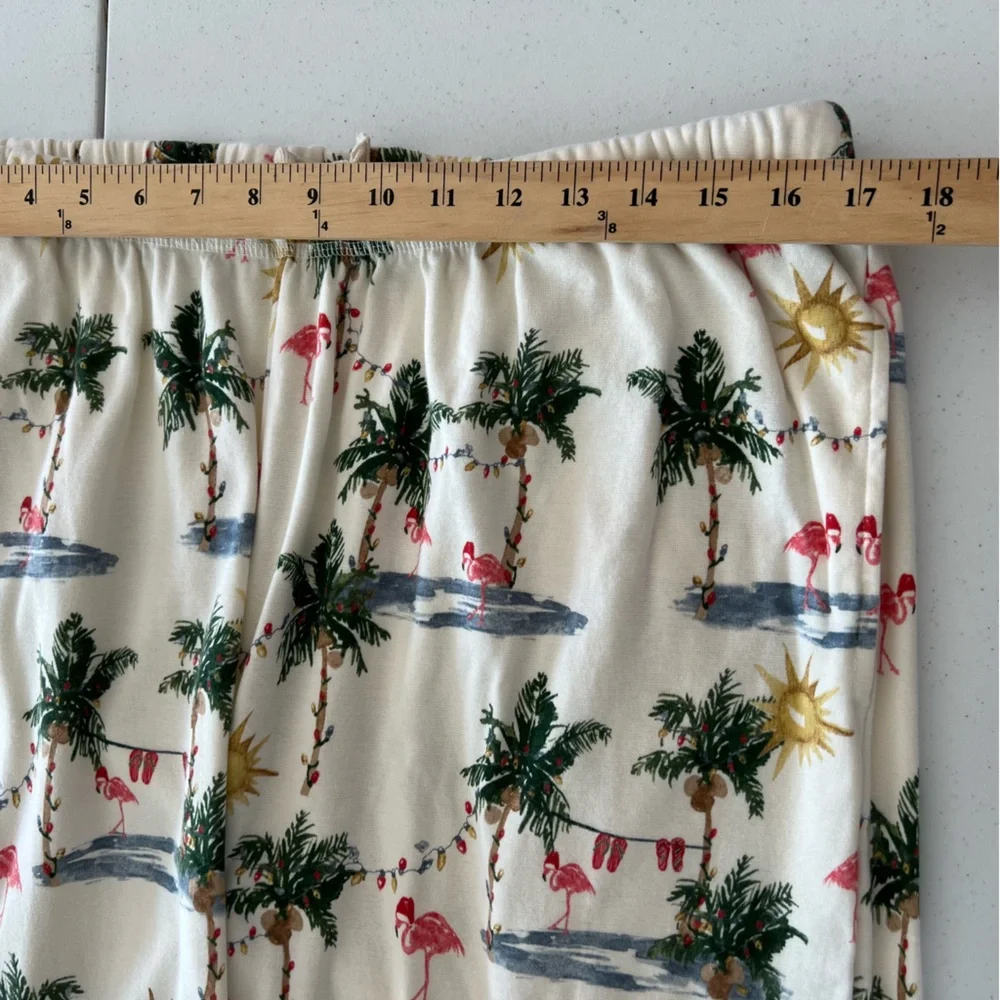 Burt’s Bees Baby Adult Tropical Christmas Flamingos PJ Lounge Pants XXL * Stains - Picture 11 of 16